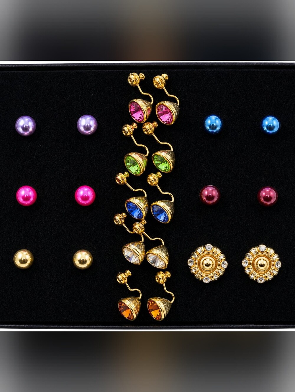 Vintage Joan Rivers Pierced Earrings Interchangeable Classic Collection Earrings